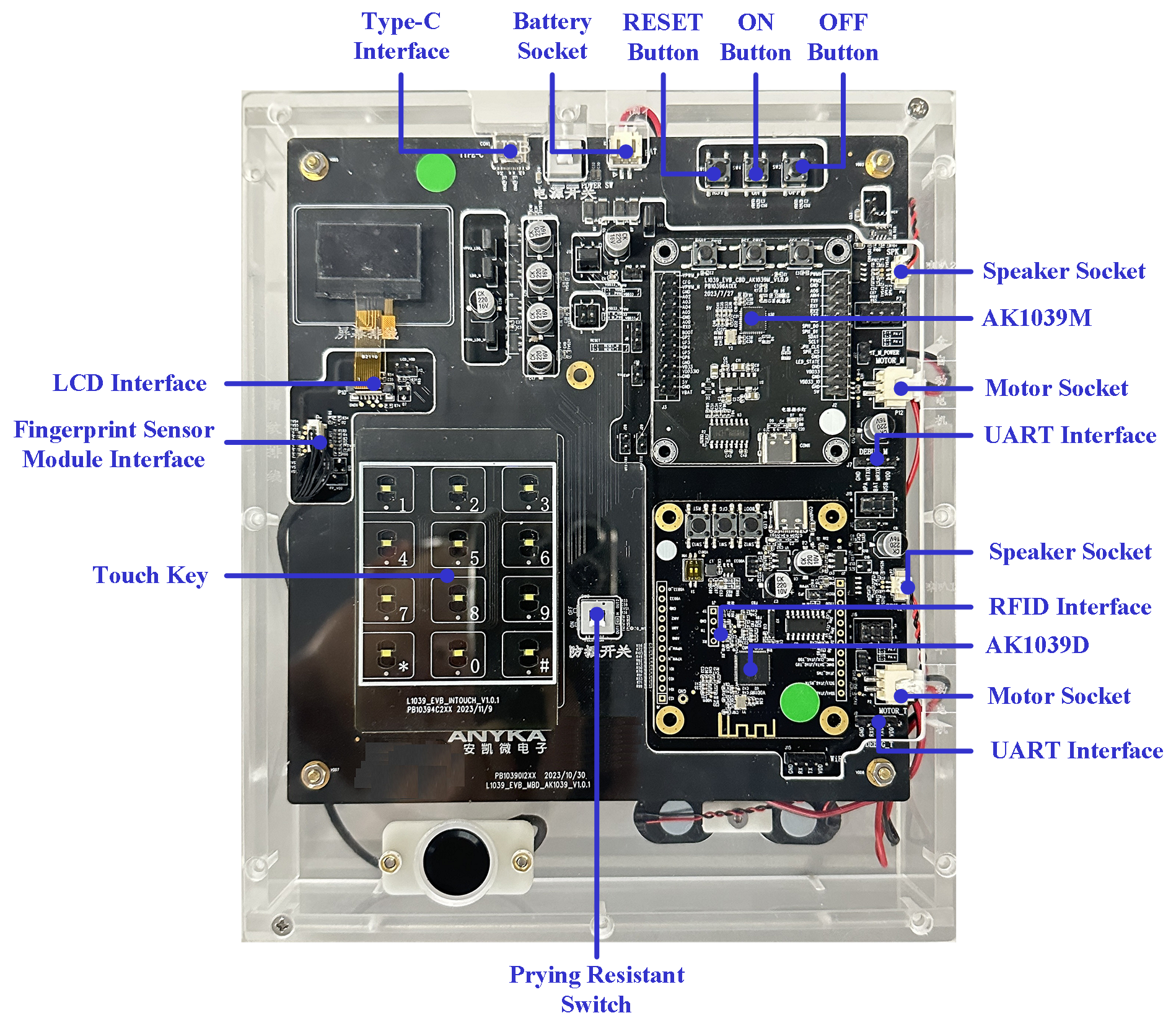 1039 Development Board Set B (Auto Fingerprint Door Lock Application)
